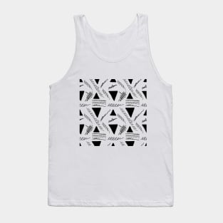 Black and white triangles and lines. Seamless pattern Tank Top